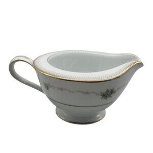 Noritake Creamer Pitcher Joanne Floral Design 6466 Gold Trim Vtg Discontinued